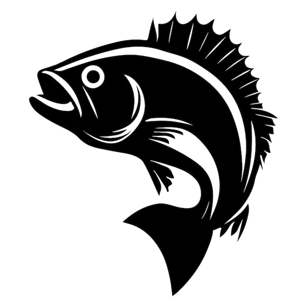 Zalm bas vis pictogram geïsoleerd op witte achtergrond Logo ontwerp element label embleem merk merk merk vector illustratie
