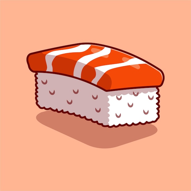 Zalm sushi cartoon pictogram illustratie Japans eten pictogram concept geïsoleerd