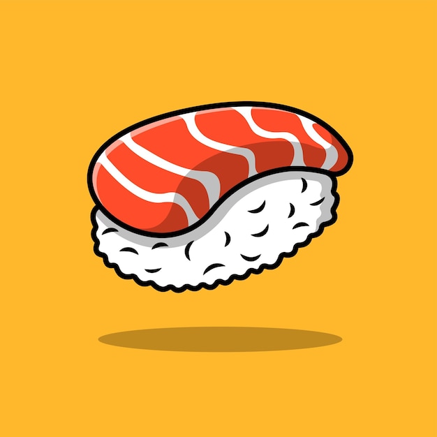 Zalm Sushi Cartoon Vector Pictogram Illustratie