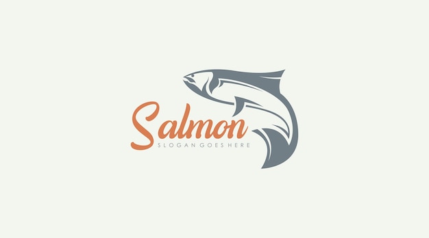 Zalm vis vlees logo ontwerp concept sjabloon vector