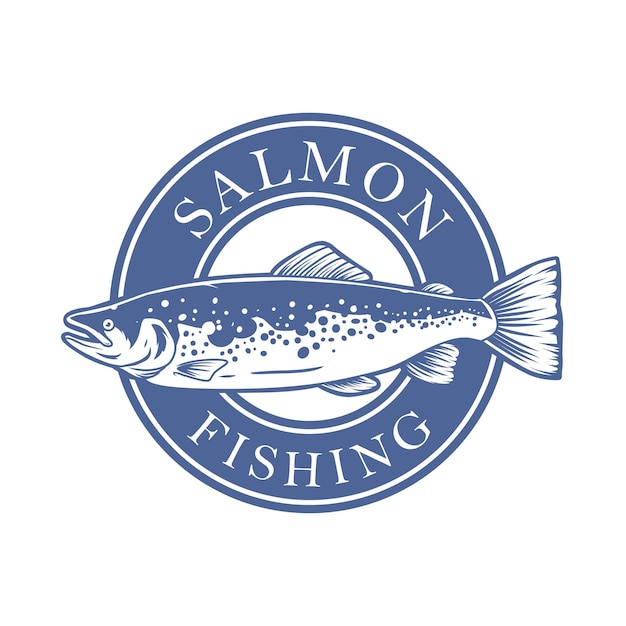 Zalm vissen logo ontwerp