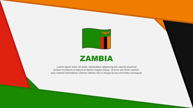 Zambia Flag Abstract Background Design Template Zambia Independence Day Banner Cartoon Vector Illustration Zambia Independence Day