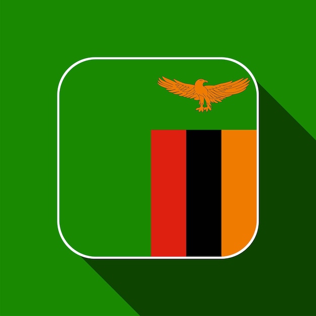 Zambia flag official colors Vector illustration