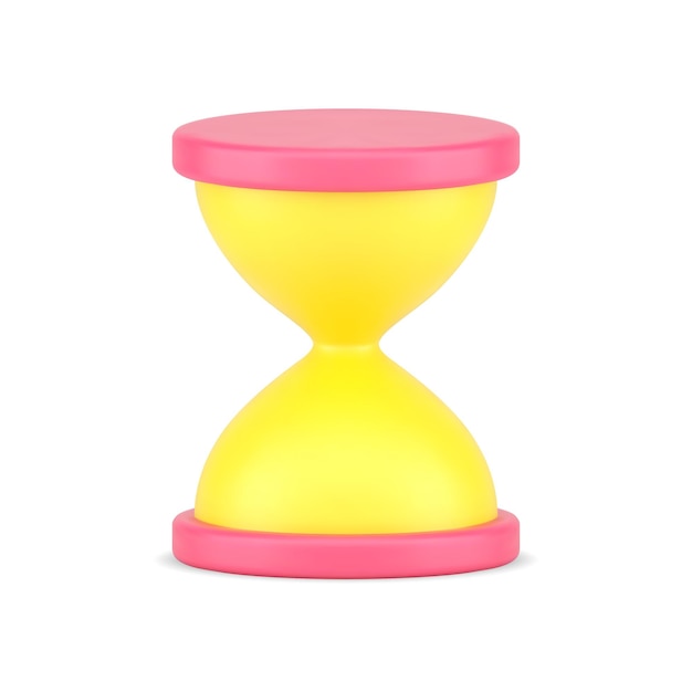 Zandloper 3d pictogram gele retro timer met zanderige countdown