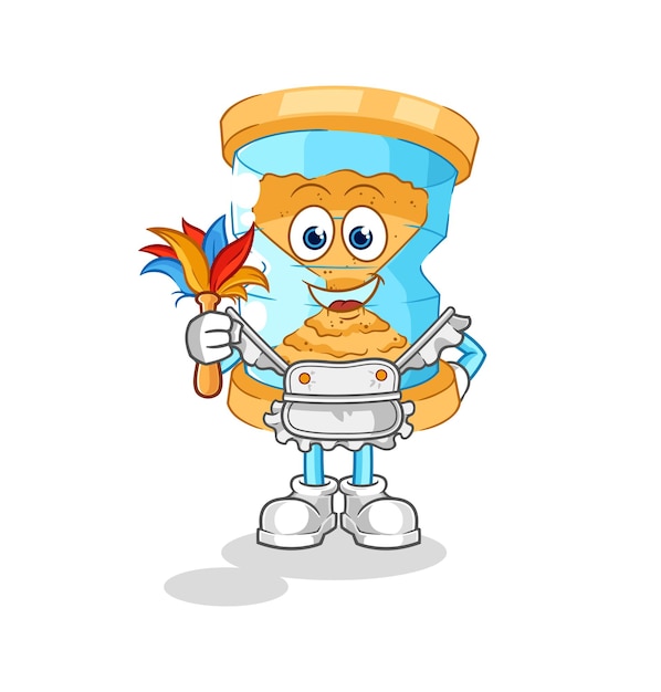 Zandloper meid mascotte cartoon vector