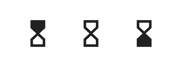 Zandloper pictogram zand glas klok symbool Uur timer concept in platte vectorstijl