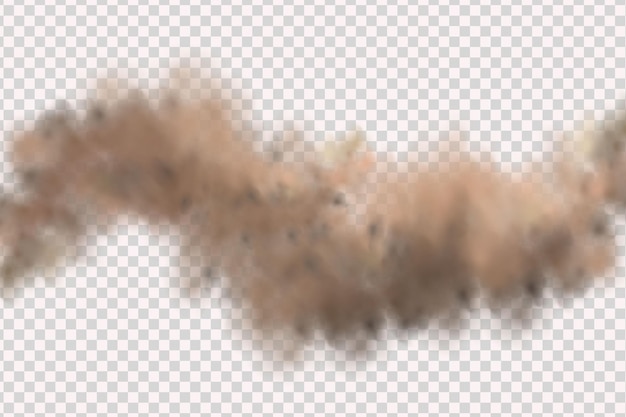 Vector zandstorm, een stofwolk of vliegende zand. realistisch