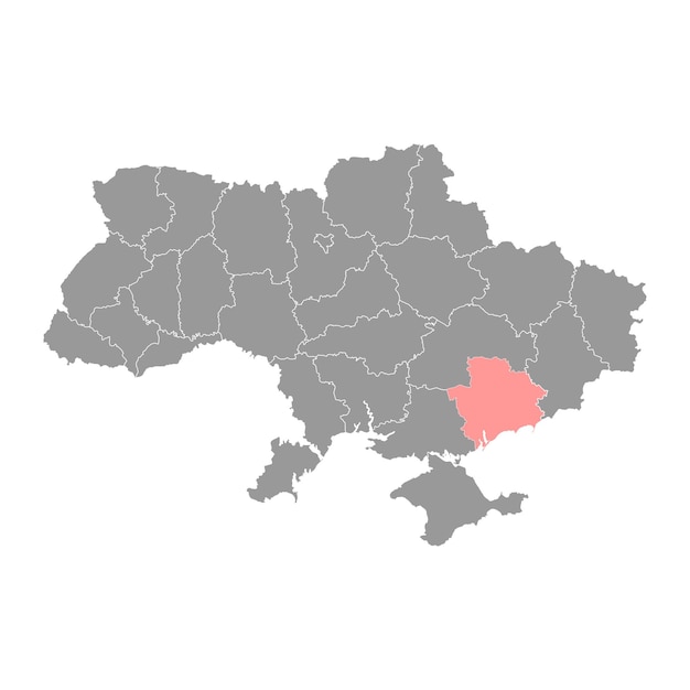 우크라이나 벡터 그림의 Zaporizhzhia Oblast 지도 지방