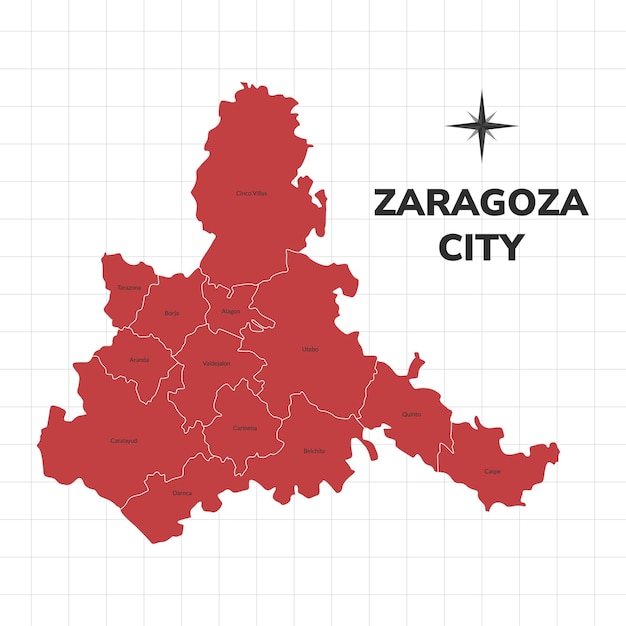 Zaragoza Stadskaart illustratie Kaart van de stad in Spanje