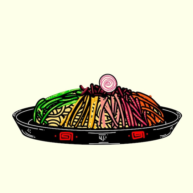 Vector zaru ramen 2 cartoon set