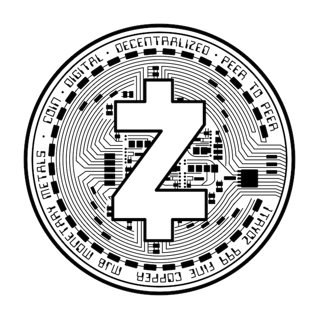 Zcash munt zwart silhouet