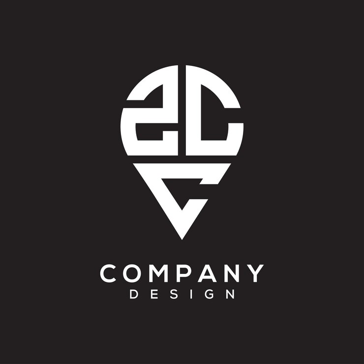 वेक्टर zcc letter location shape logo design