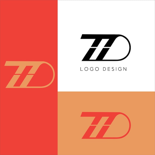 ZD initial letter logo design