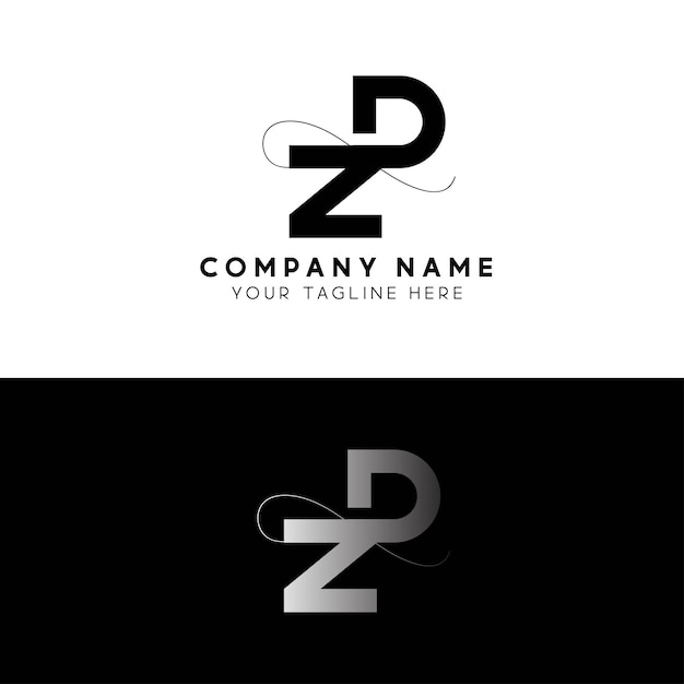 ZD initial letter logo