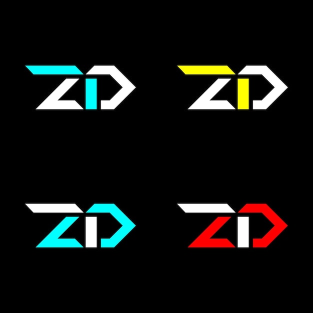 Vector zd minimal letter logo design