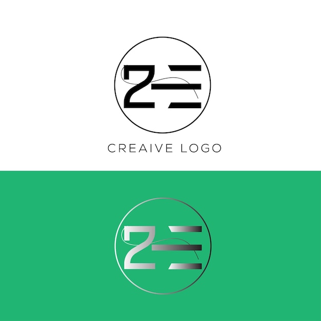 ZE 이니셜 글자 로고 디자인