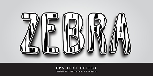 zebra 3d editable text effect