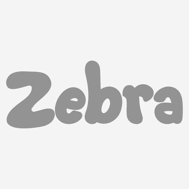 Zebra Animal Name Lettering Concept