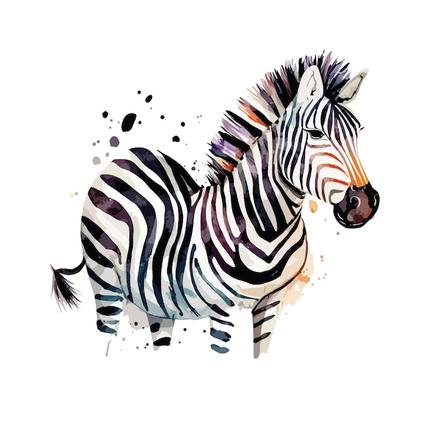 Zebra aquarel hand tekenen verf