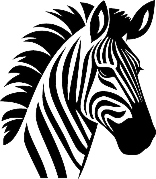 Zebra Black and White Isolated Icon Vector illustration