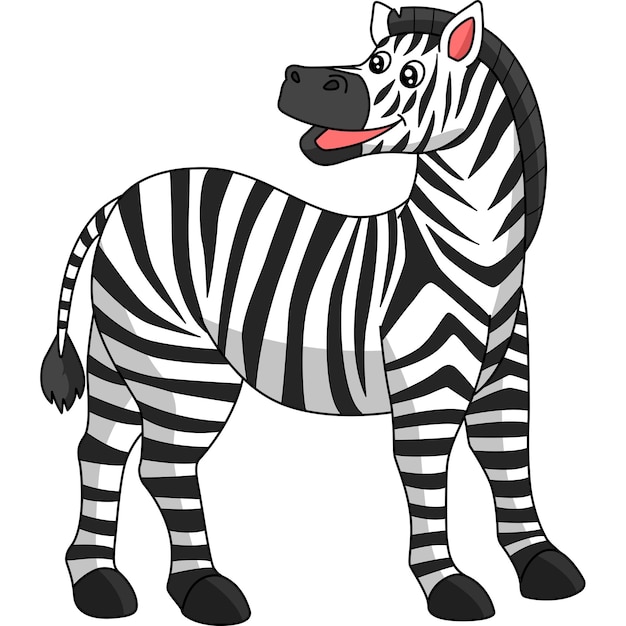 Illustrazione di arte di clip colorata del fumetto della zebra
