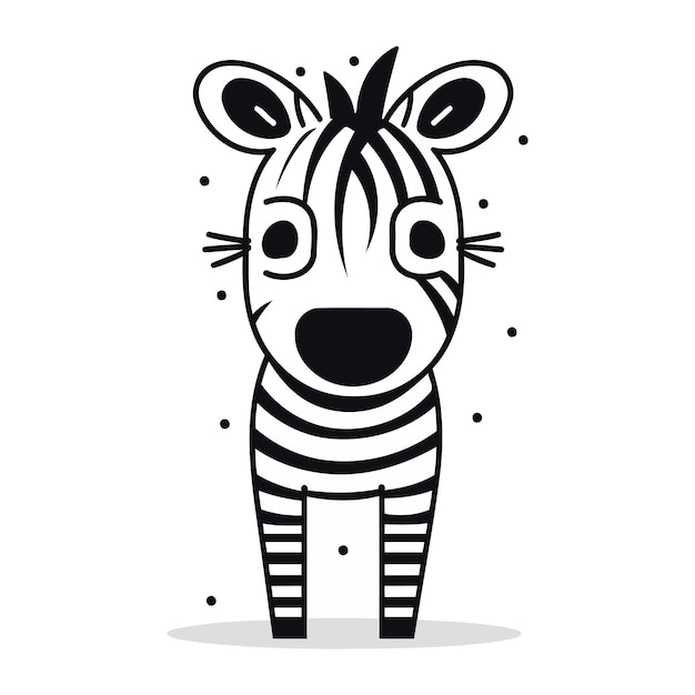 Zebra cartoon design Dieren dierentuin leven natuur personage jeugd en schattig thema Vector illustratie