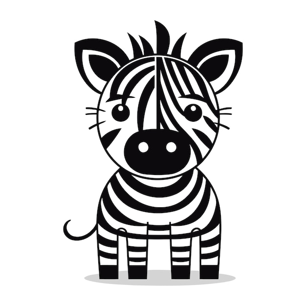 Zebra cartoon icoon Dieren dierentuin leven natuur en fauna thema Isoleerd ontwerp Vector illustratie