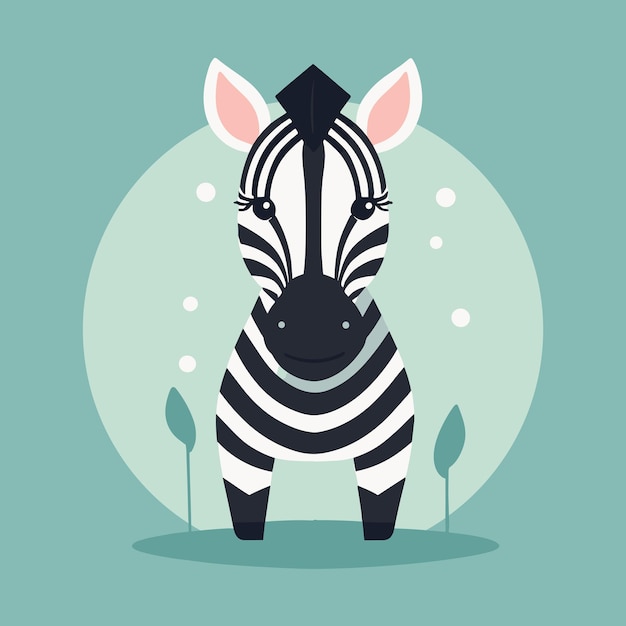 Vector zebra cartoon illustratie vector ontwerp clipart voor kinderen