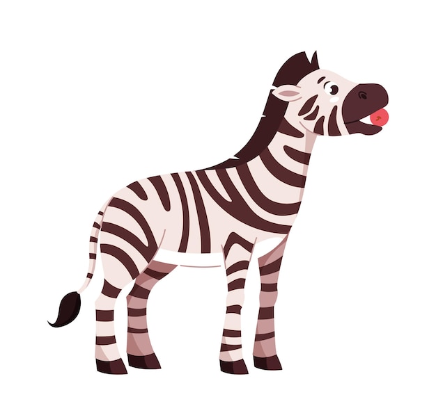 Концепция персонажа зебры черно-белое животное африканская саванна и фауна дикая жизнь наклейка для