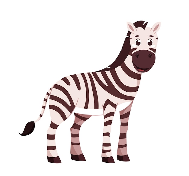 Концепция персонажа зебры черно-белые полосатые животные африканская саванна и фауна биология и