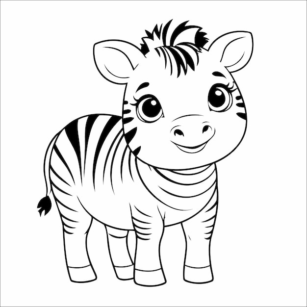 Zebra Coloring Page Drawing For Children