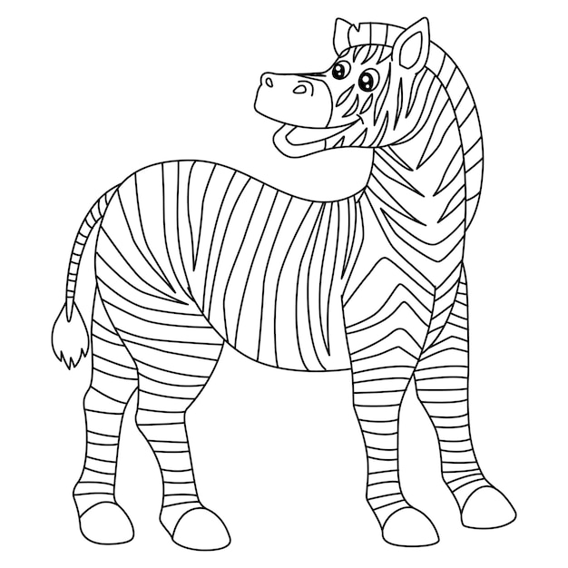 Zebra Coloring Page Isolated for Kids