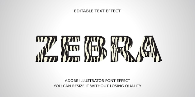 Zebra Editable text Effect