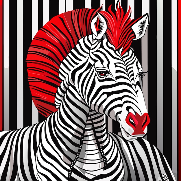 Vector zebra elegant outfit picasso style