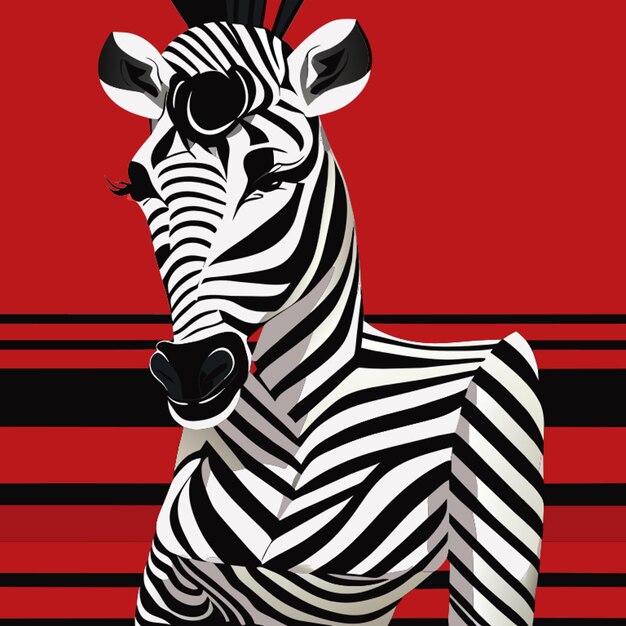 Vettore zebra abito elegante in stile picasso