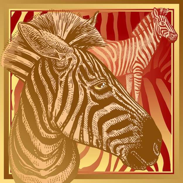 Zebra and fur stripes Template for design scarf or pillow Beast style