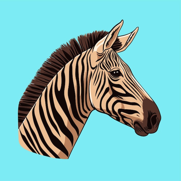 Zebra gestreept paard Afrikaanse savanne dierlijk beeldverhaal vectorillustratie