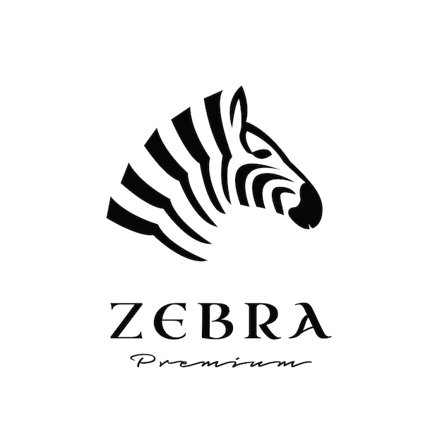 Design premium del logo della testa di zebra