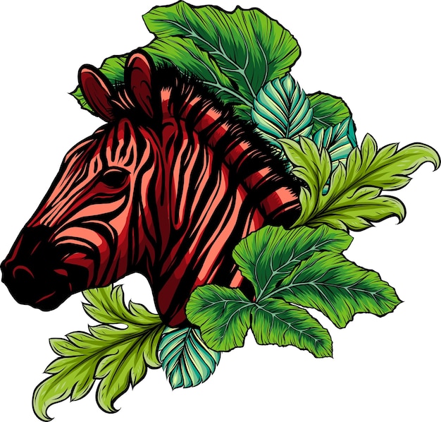 Zebra head vector illustration design