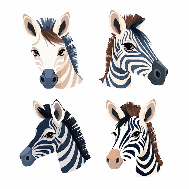 zebra head vector