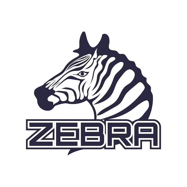 Vettore un logo mascotte zebra con la parola zebra su di esso