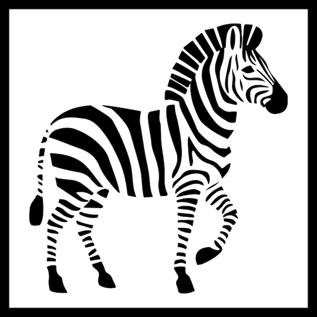 Vector zebra silhouette image