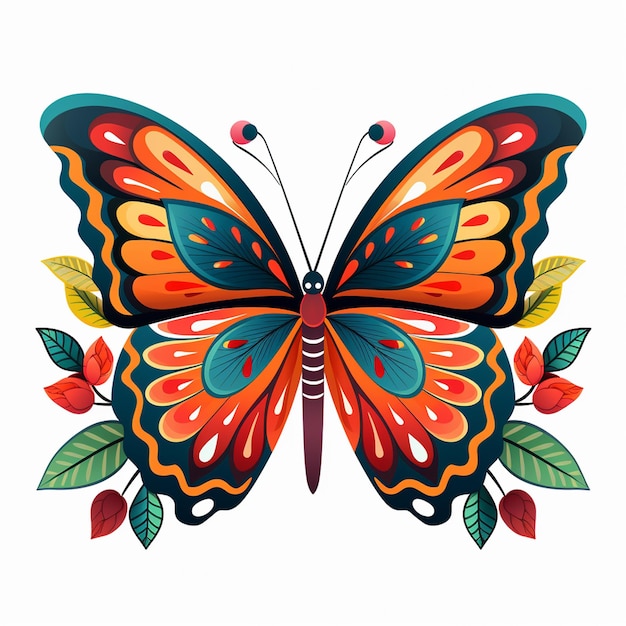 Vector zebra swallowtail butterfly art pearl crescent tulip butterfly flower wallpaper