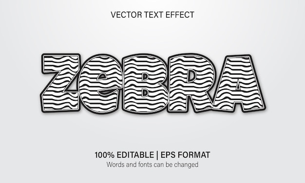 Vector zebra teksteffect