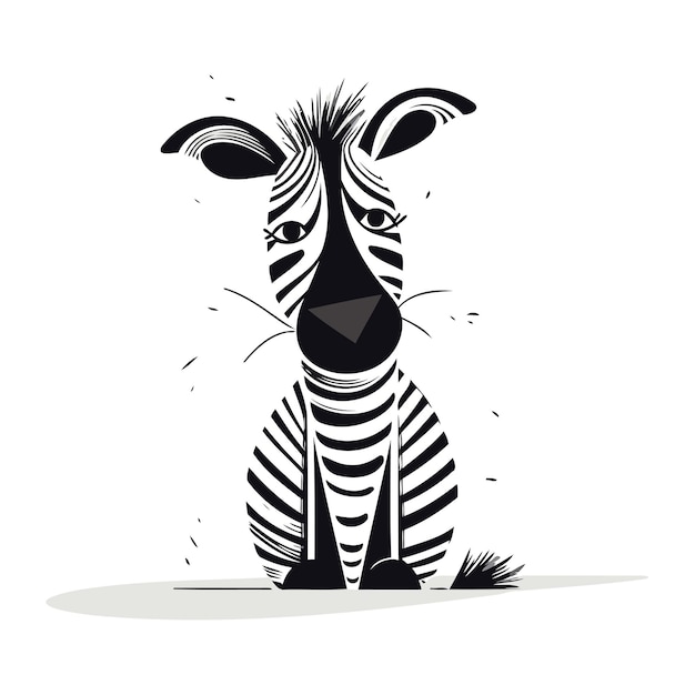 Zebra vector geïsoleerd op witte achtergrond Zwart-wit zebra illustratie