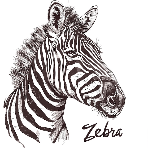 Zebra vector illustratie van een zebra op een witte achtergrond