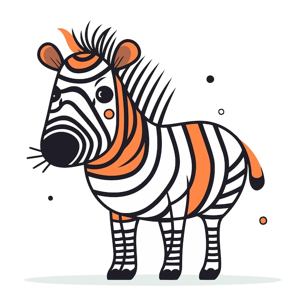Векторная иллюстрация зебры Изолированная зебра на белом фоне