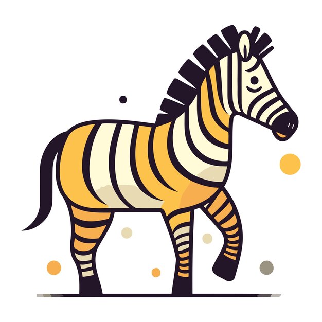Vector zebra-vectorillustratie geïsoleerd op een witte achtergrond
