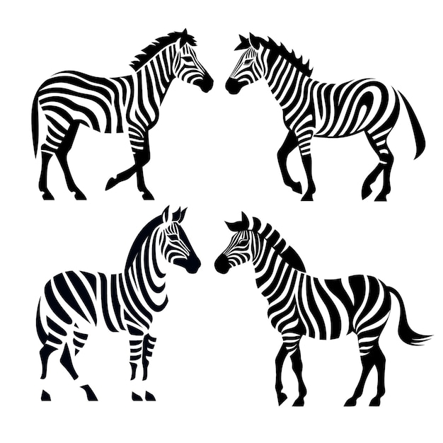 zebra vorm minimalistisch vector volledig lichaam