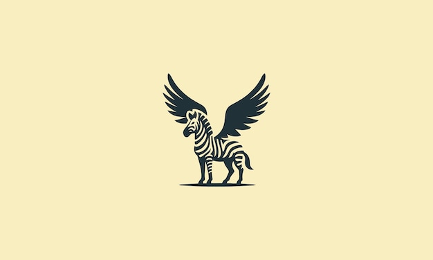 zebra on wings vector logo design